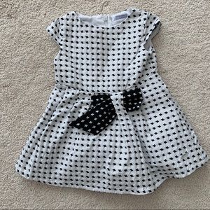 European brand black and white dress